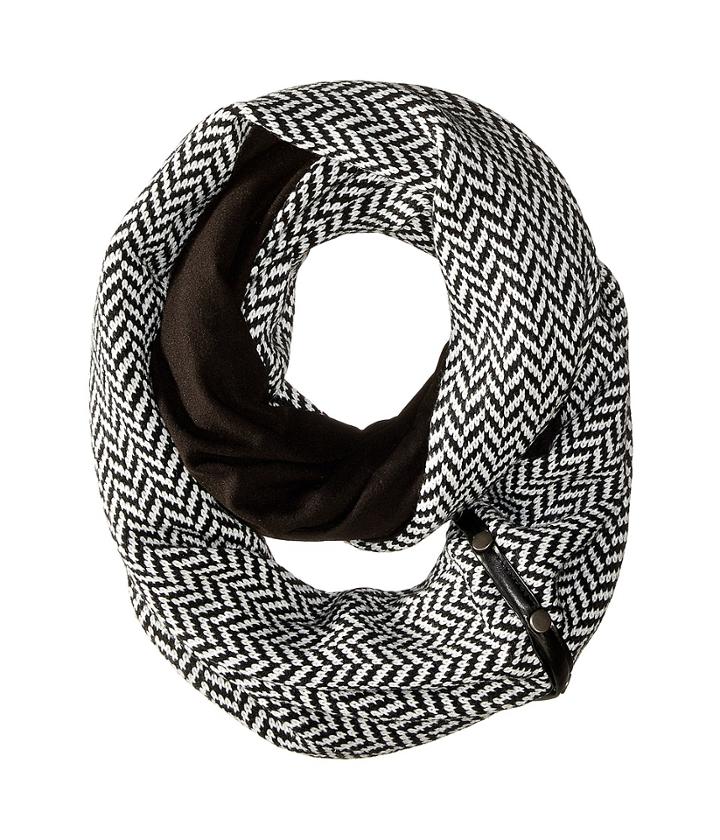 Plush - Fleece - Lined Herringbone Snap Scarf