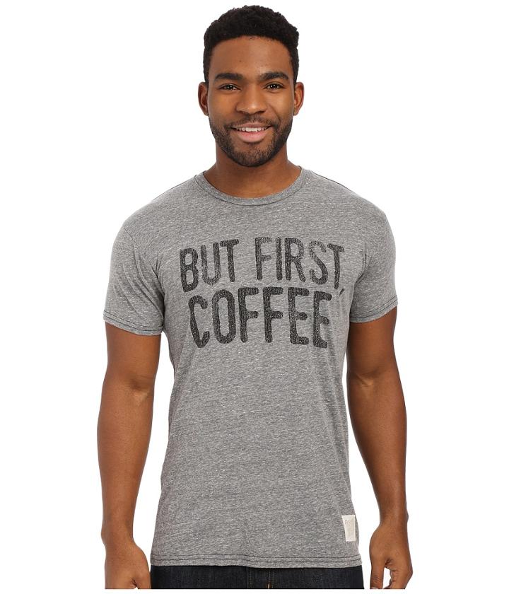 The Original Retro Brand - Tri-blend Short Sleeve But First, Coffee Tee