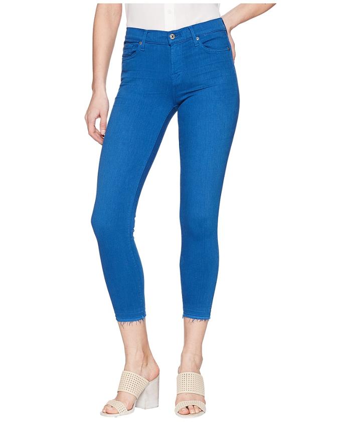 7 For All Mankind - The Ankle Skinny W/ Released Hem In Cobalt Blue