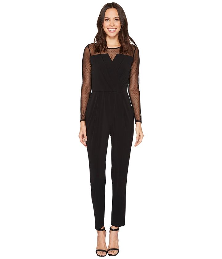 Michael Michael Kors - Mesh Combo Wrap Jumpsuit