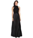 Nicole Miller - Mock Neck Pleated Gown