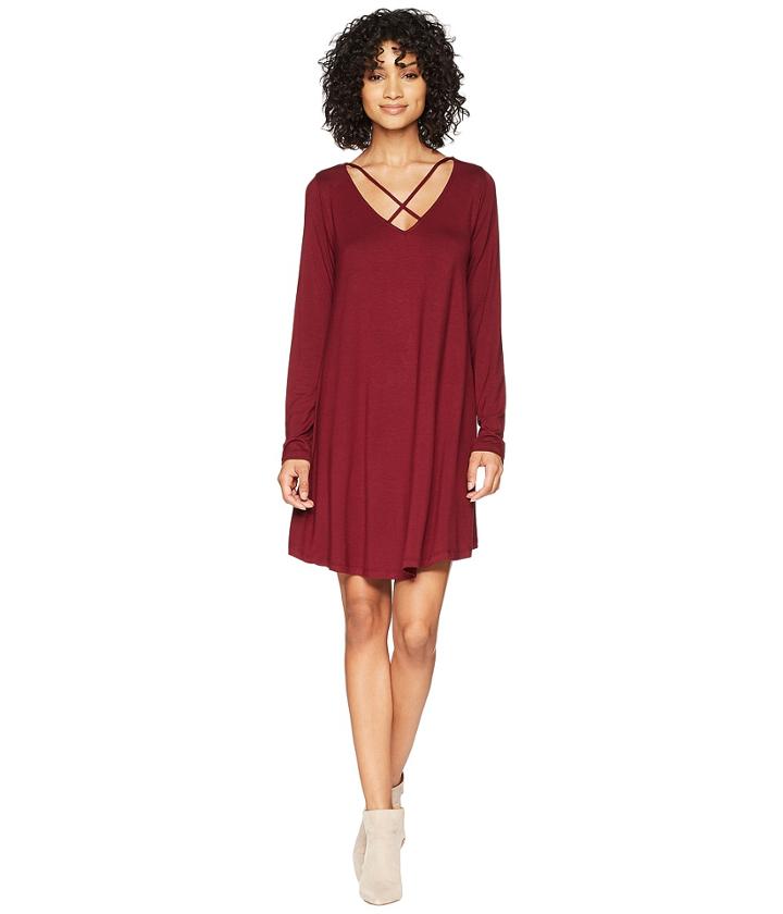 American Rose - Elin Long Sleeve Crisscross Dress