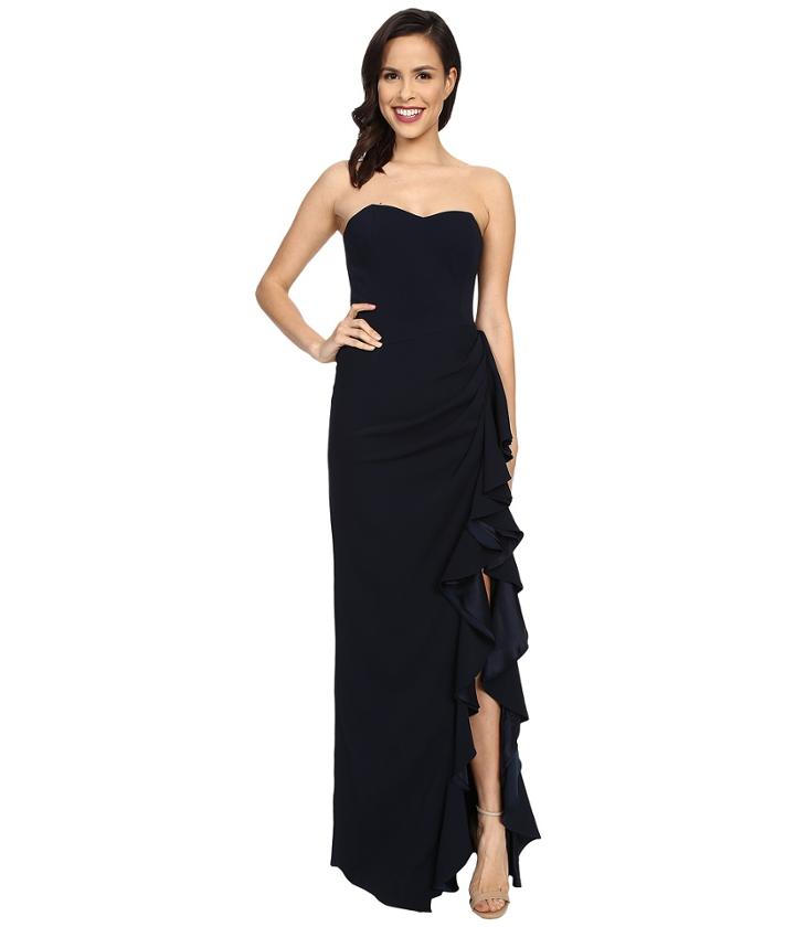 Badgley Mischka - Side Slit Ruffle Dress