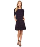 Donna Morgan - A-line Shift Dress With Faux Leather