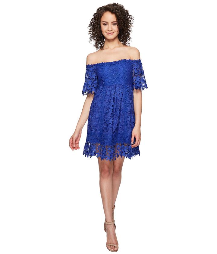Nicole Miller - Zahra Crochet Lace Off The Shoulder Dress