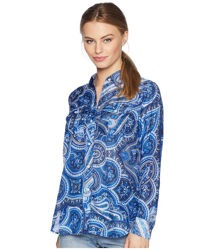 Lauren Ralph Lauren - Petite Paisley Silk-blend Shirt