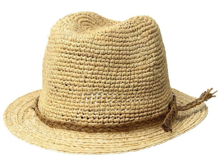 Scala - Crochet Raffia Fedora With Braided Raffia Trim