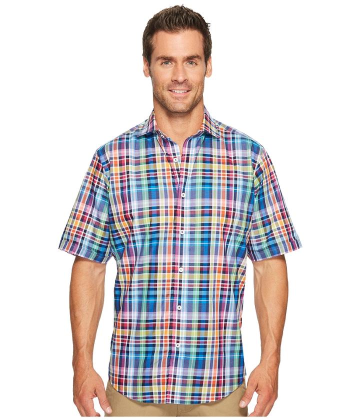 Bugatchi - Short Sleeve Classic Fit Spread Collar Shirt