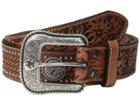 Ariat Floral Tool Embossed Tab Concho Belt