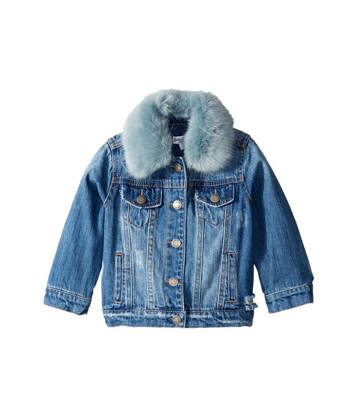 Splendid Littles - Faux Fur Collar Denim Jacket