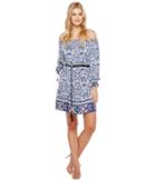 Hale Bob - All Mixed Up Rayon Stretch Satin Off Shoulder Dress