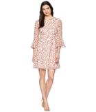 Donna Morgan - Printed Chiffon Fit And Flare With Bell Sleeve