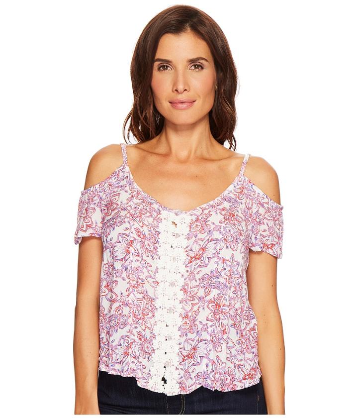 Roper - 1625 Floral Print Cold Shoulder Blouse