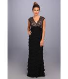 Adrianna Papell - Lace Bodice Shutter Bottom Gown