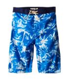 Appaman Kids - Elastic Wait And Lined Swim Trunks With Adstract Palm Tree Design