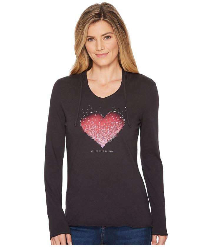Life Is Good - Heart Love Hooded Smooth Tee