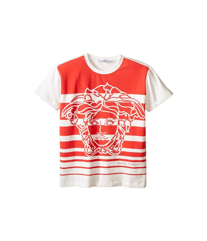 Versace - Striped T-shirt With Medusa Graphic