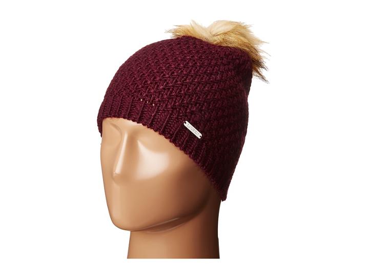 Lauren Ralph Lauren - Moss Stitch Slouchy Hat W/ Pom
