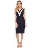 Adrianna Papell - Knit Crepe Color Block Sheath