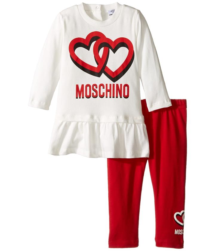 Moschino Kids - Logo Tee W/ Flounce And Leggings Set
