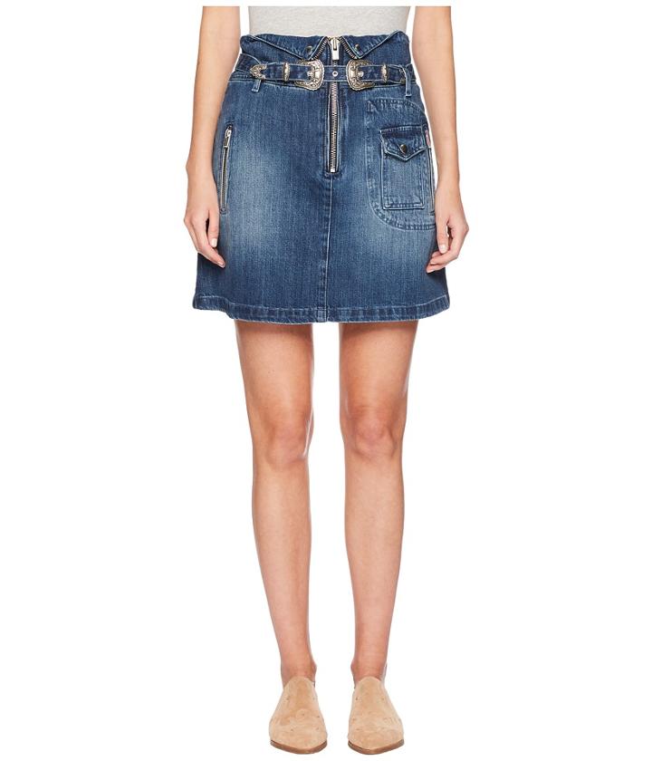 The Kooples - Denim Skirt With A Western Buckle