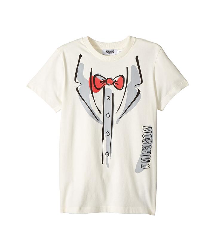 Moschino Kids - Short Sleeve Tuxedo Graphic Logo T-shirt