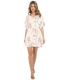 Jack By Bb Dakota - Cecilia Tribal Detail Printed Light Rayon Challi And Lace Trim Dress
