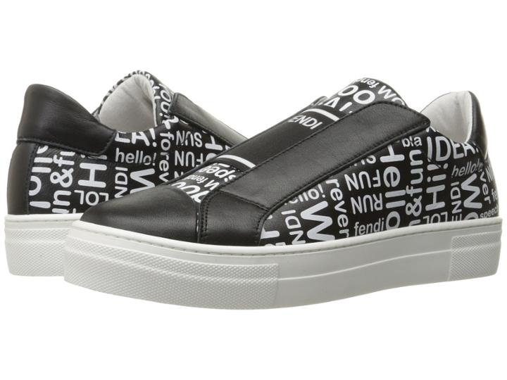 Fendi Kids - Word Print Slip-on Sneakers