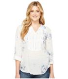Dylan By True Grit - Flower Child Pintuck Blouse W/ Roll Sleeves