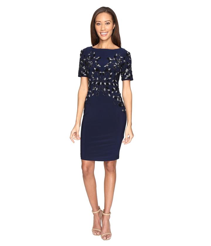 Adrianna Papell - Jersey Beaded Cocktail Dress