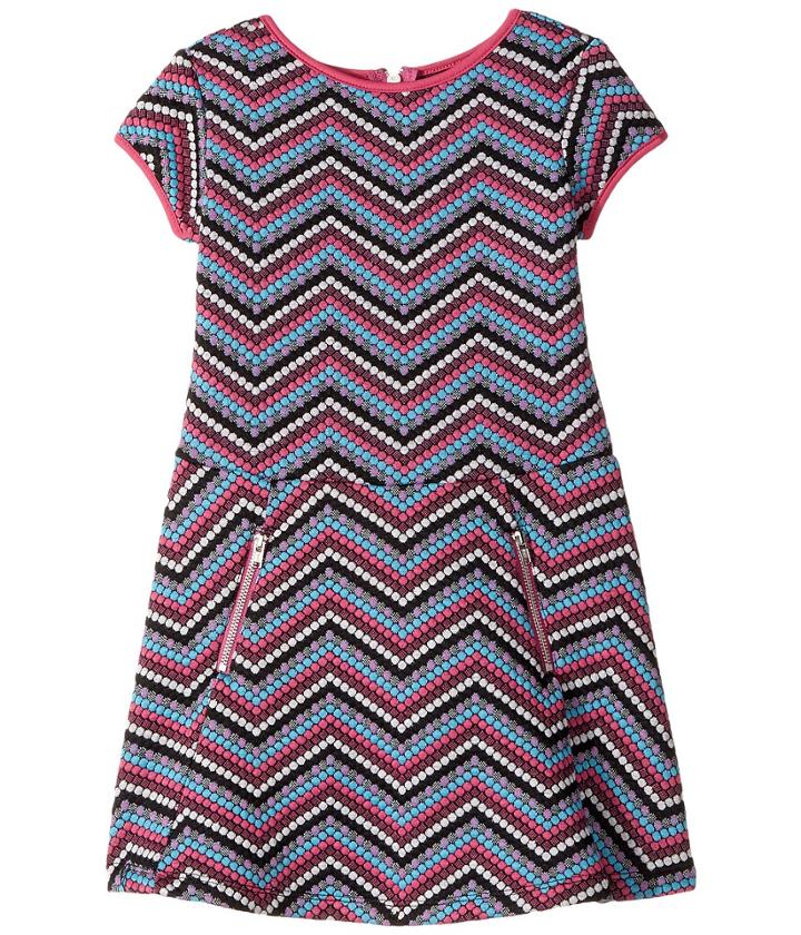 Us Angels - Cap Sleeve Princess Bodice Drop Waist Zigzag Dress