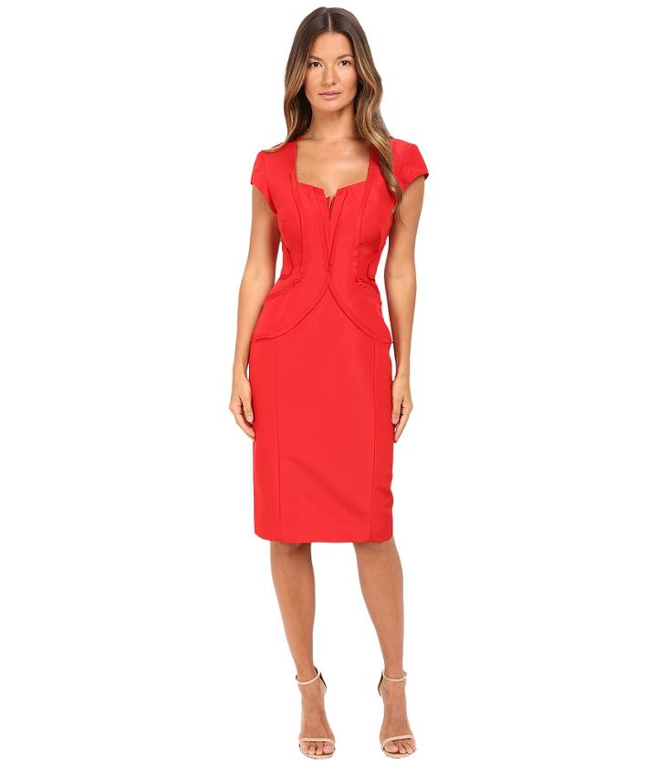 Zac Posen - Silk Faille Cap Sleeve Dress