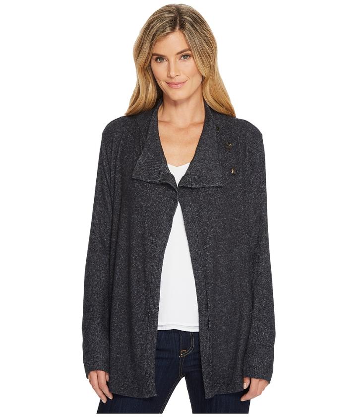 B Collection By Bobeau - Button Collar Cozy Cardigan