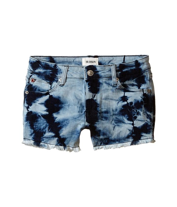Hudson Kids - 2 1/2 Fray Superpower Tie-dye Shorts In Retro Blue