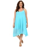 Bleu Rod Beattie - Plus Size Over The Edge A-line Pleated Dress Cover-up