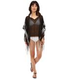 Steve Madden - Embroidered Border Split-neck Cover-up