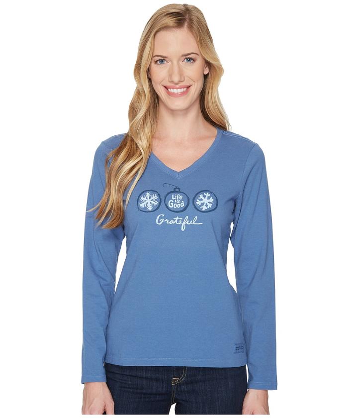 Life Is Good - Grateful Snowflake Long Sleeve Crusher Vee