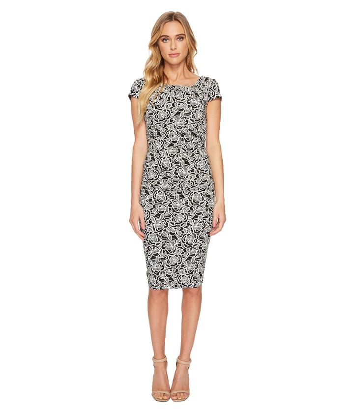 Adrianna Papell - Alicia Jacquard Draped Dress