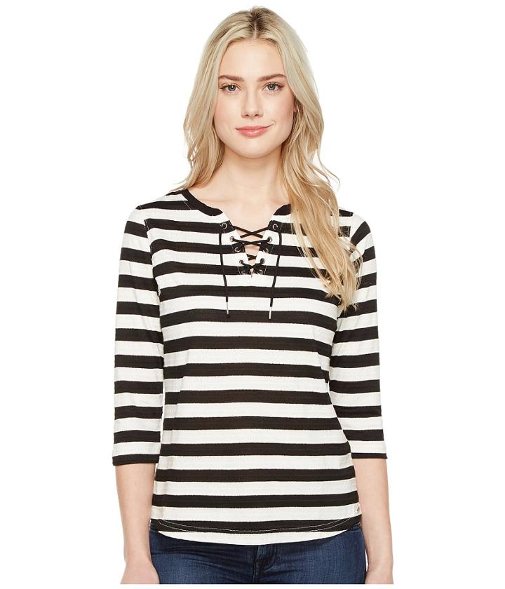 Fdj French Dressing Jeans - Stripe Jacquard 3/4 Sleeve Top