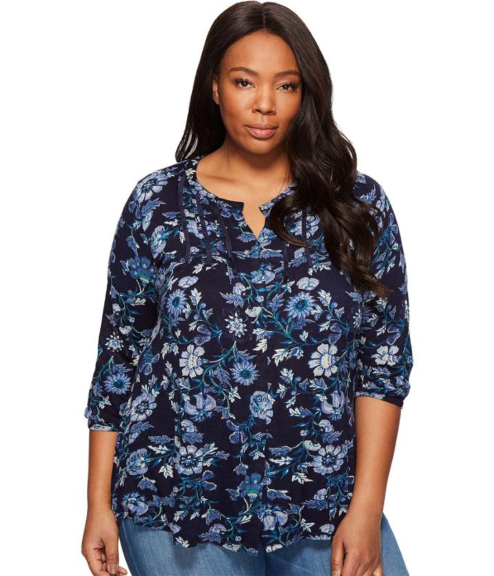 Lucky Brand - Plus Size Floral Vines Top