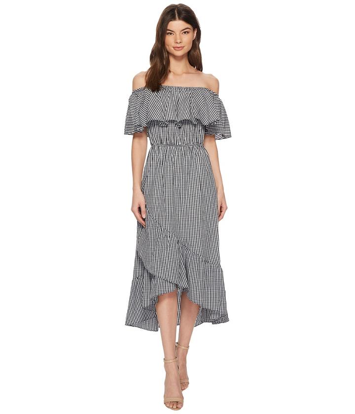 American Rose - Ann Off The Shoulder Gingham Maxi Dress