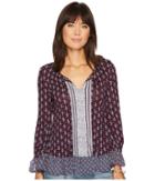 Lucky Brand - Mix Print Peasant Top