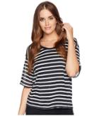 Splendid - Linen Shadow Stripe Wide Neck Tee