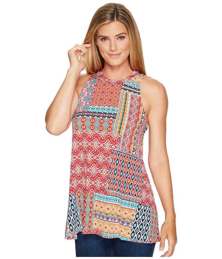 Roper - 0978 Floral Aztec Patch Print Tank Top