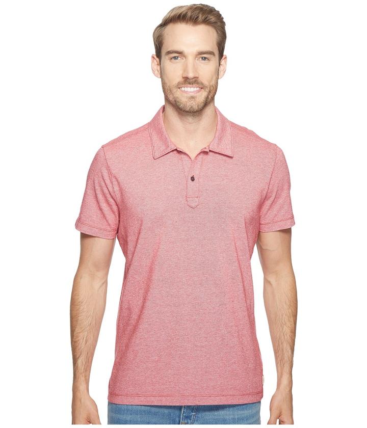 Agave Denim - Short Sleeve Polo Italian Pique In Red