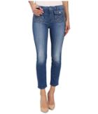 7 For All Mankind - Lattice Pocket Ankle Skinny In Authentic Washed Indigo