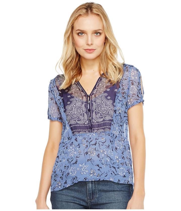 Lucky Brand - Scarf Print Top