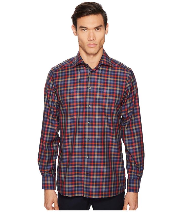 Eton - Contemporary Fit Multi Plaid Shirt