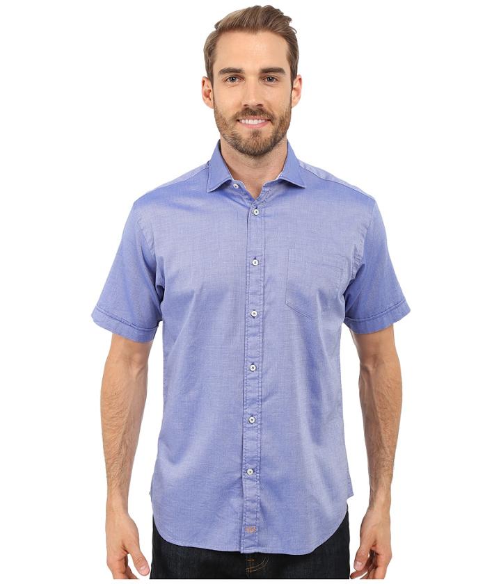 Thomas Dean &amp; Co. - Short Sleeve Woven Polished Dobby