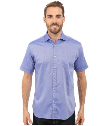 Thomas Dean &amp; Co. - Short Sleeve Woven Polished Dobby